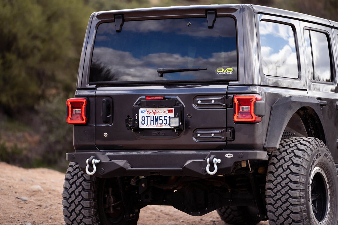 2018-2024 Jeep Wrangler DV8 Offroad Spare Tire Delete With Light Mounts