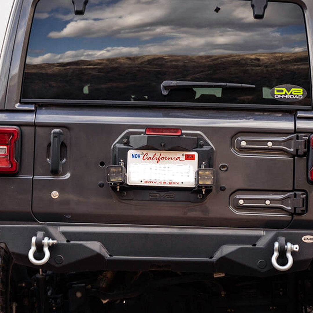 2018-2024 Jeep Wrangler DV8 Offroad Spare Tire Delete With Light Mounts
