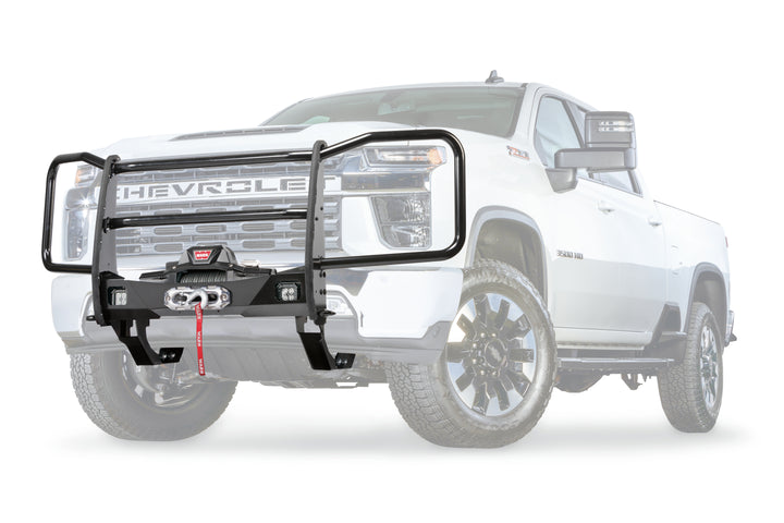 Warn Trans4mer Gen III Steel Grille Guard Kit for Chevy Silverado HD 2020-2026 - Black Powder Coated, 2-inch Tubular Design