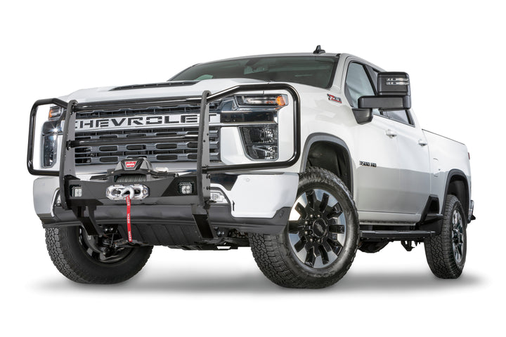 Warn Trans4mer Gen III Steel Grille Guard Kit for Chevy Silverado HD 2020-2026 - Black Powder Coated, 2-inch Tubular Design