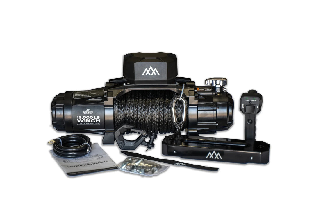 Backwoods Offroad Winch - 12,000lb w/ Synthetic Line by Backwoods Adventure Mods | KOVA Offroad