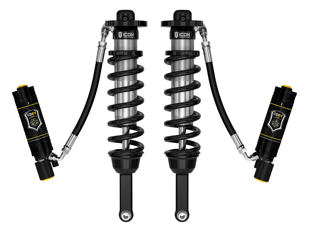 ICON 2005-2023 Toyota Tacoma, 0-3.5"/0-2.75" Lift, Front, V.S. 2.5 Series Coilover Kit, Extended Travel, Remote Reservoir w/ CDEV, Pair