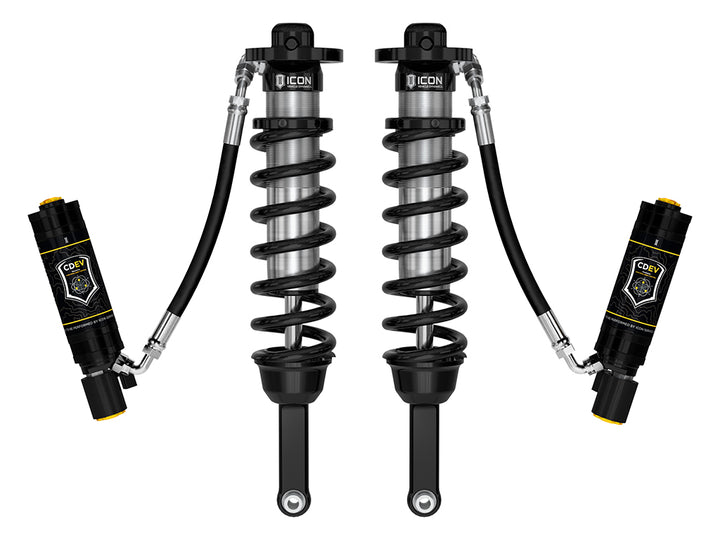 ICON 2005-2023 Toyota Tacoma, 0-3.5"/0-2.75" Lift, Front, V.S. 2.5 Series Coilover Kit, Extended Travel, Remote Reservoir w/ CDEV, Pair