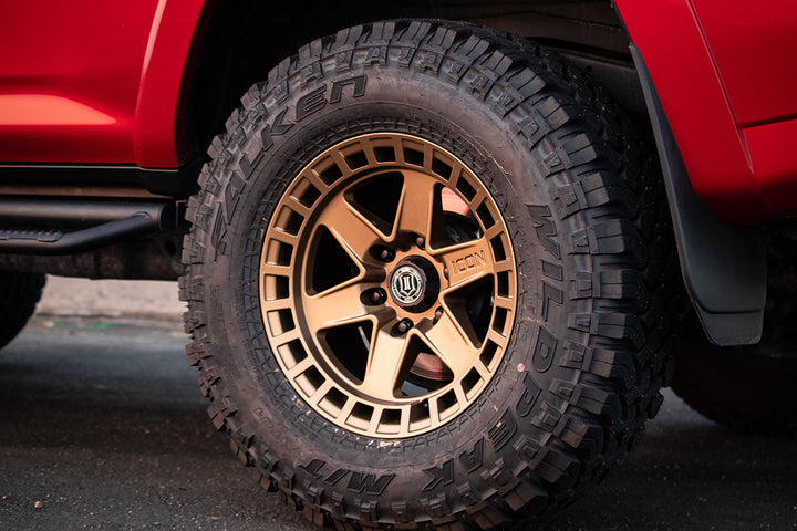 ICON Alloys Raider, Satin Brass, 17 x 8.5 / 6 x 120, 0mm Offset, 4.75" BS