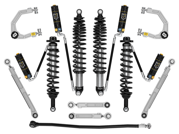 ICON 2021-2026 Ford Bronco, Non-Sasquatch, 3-4" Lift, Stage 7 Suspension System, CDXS, Billet, Heavy Rate Rear Springs