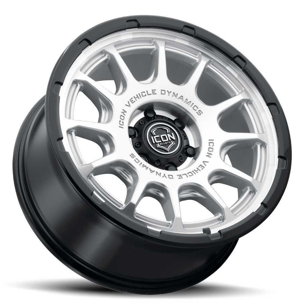 ICON Alloys Rancho, Silver Machined w/ Gloss Black Lip, 20 x 9 / 5 x 150, 16mm Offset, 5.625" BS