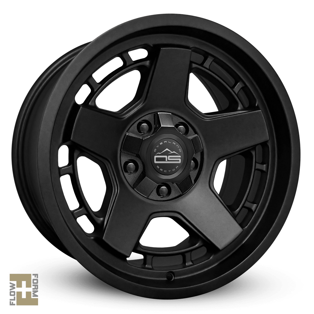 Overland Sector Atlas 17x9 +0 5x120/5x127mm 73.1mm Satin Black by Overland Sector | KOVA Offroad