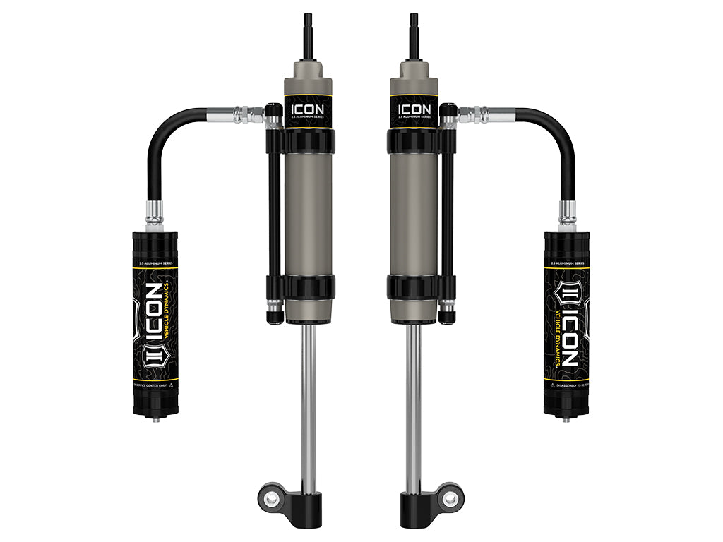 ICON 2005-2023 Toyota Tacoma, Rear, V.S. 2.5 Aluminum Series RXT Shock Absorbers, Omega Bypass Remote Reservoir, Pair