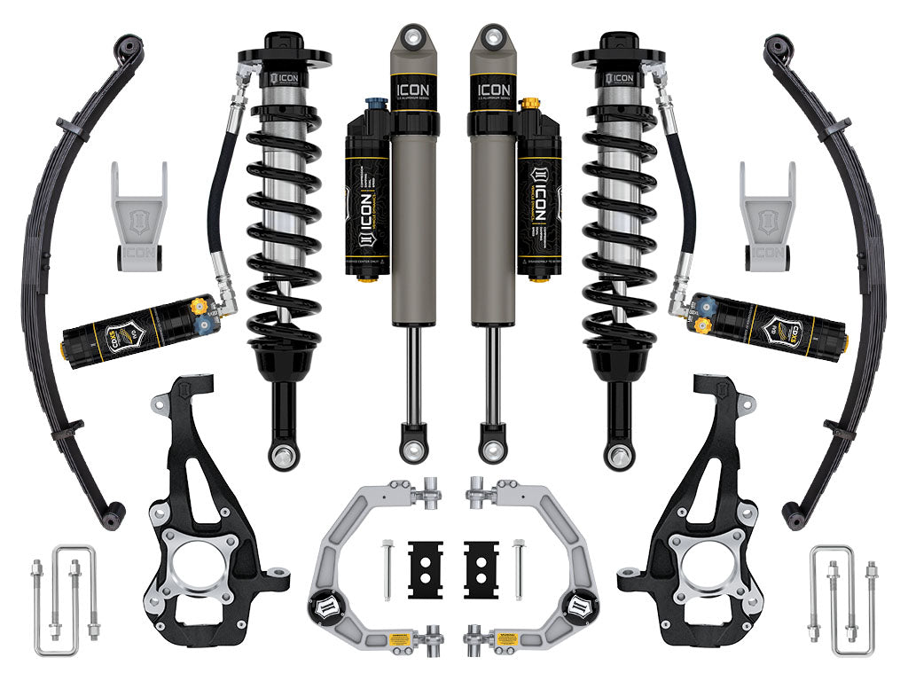 ICON 2021-2026 Ford F-150 4WD, 3.5-4.5" Lift, Stage 4 Suspension System, Billet, CDXS, w/ Leaf Packs