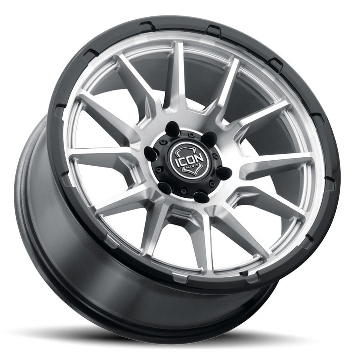 ICON Alloys Cajon, Silver Machined w/ Gloss Black Lip, 20 x 9 / 6 x 5.5, 0mm Offset, 5" BS