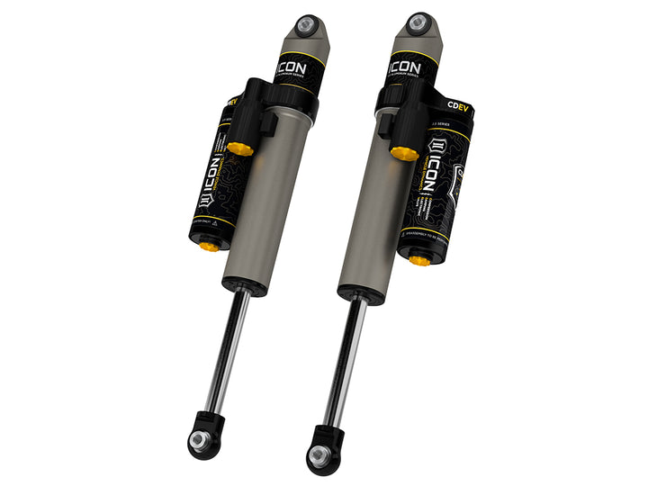 ICON 2021-2026 Ford F-150 2WD, 0-1" Lift, Rear, V.S. 2.5 Aluminum Series Shock Absorbers, Piggyback Reservoir w/ CDEV, Pair