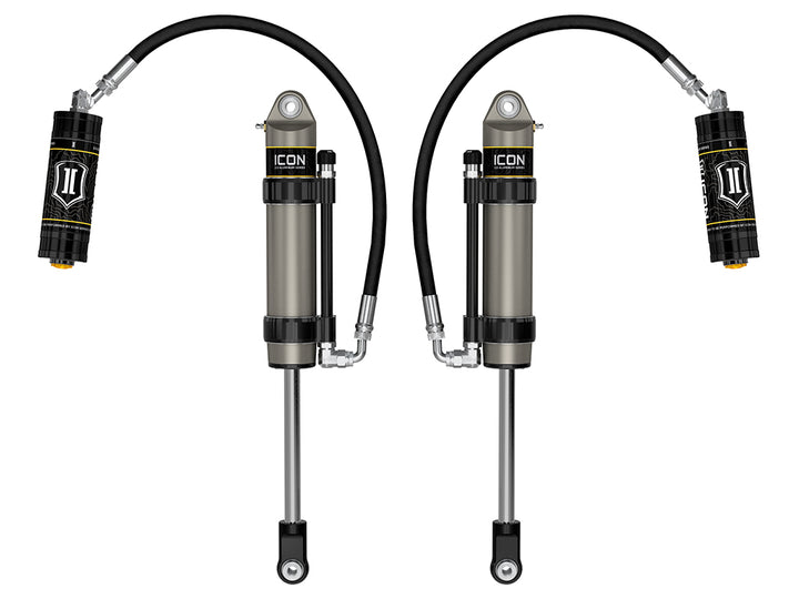 ICON 2005-2023 Toyota Tacoma/2003-2024 4Runner/2007-2014 FJ Cruiser/2003-2009 Lexus GX470, Front, V.S. 2.5 Aluminum Series Shock Absorbers, S2 Secondary Shocks, Omega Bypass Remote Reservoir, Pair