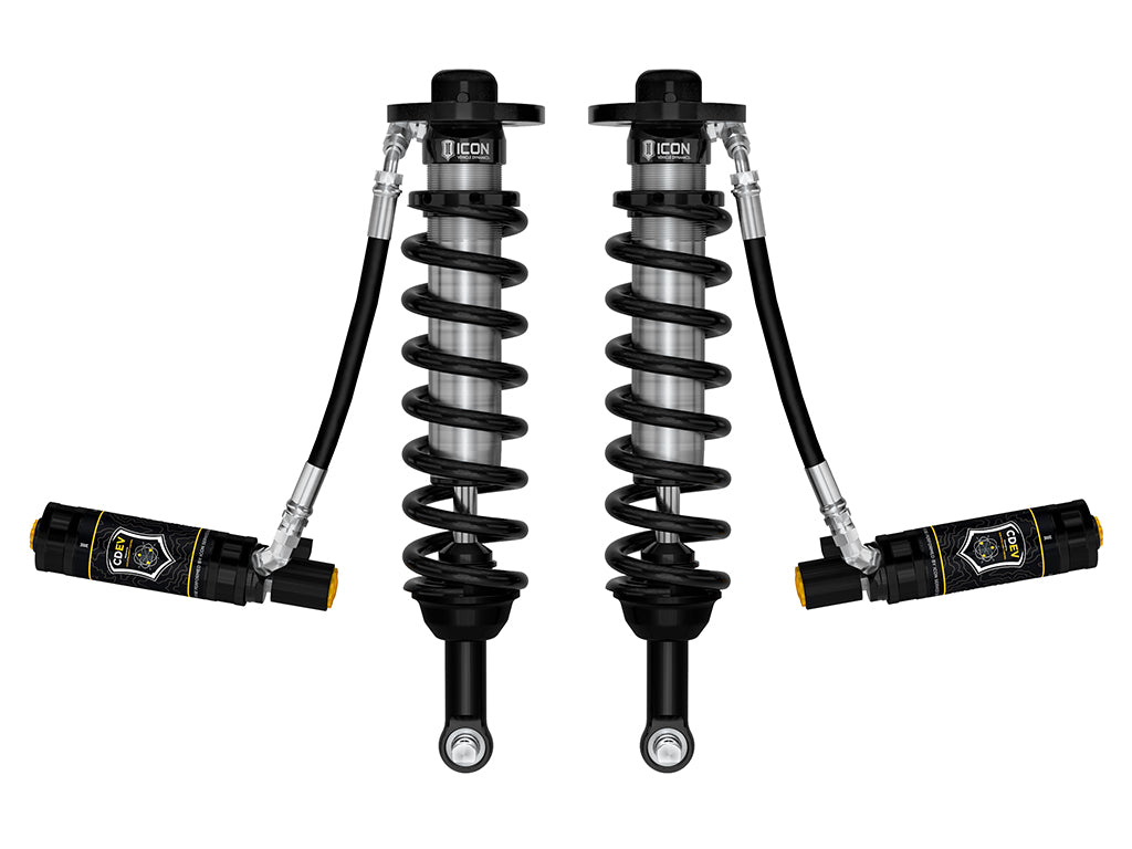 ICON 2021-2026 Ford F-150 2WD, 0-3" Lift, Front, V.S. 2.5 Series Coilovers, Extended Travel, Remote Reservoir w/ CDEV, Pair