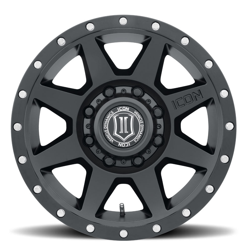 ICON Alloys Rebound HD, Satin Black, 17 x 8.5 / 8 x 6.5, 13mm Offset, 5.25" Backspace