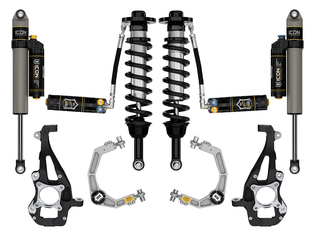 ICON 2021-2026 Ford F-150 4WD, 3.5-4.5" Lift, Stage 4 Suspension System, Billet, CDXS