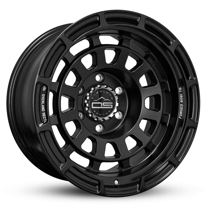 Overland Sector Badlander Forged 17x9 -35 6x139.7mm 106.1mm All Satin Black by Overland Sector | KOVA Offroad
