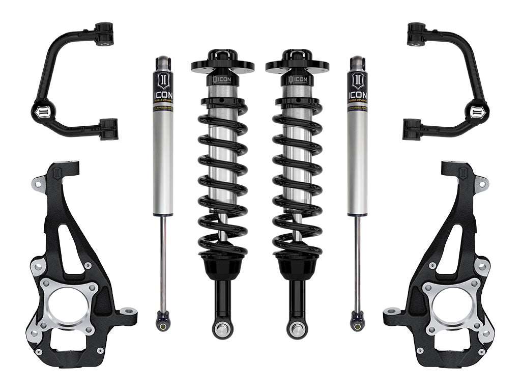 ICON 2021-2026 Ford F-150 4WD, 3.5-4.5" Lift, Stage 1 Suspension System, Tubular