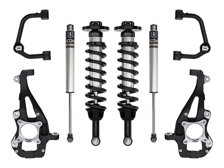 ICON 2021-2026 Ford F-150 4WD, 3.5-4.5" Lift, Stage 1 Suspension System, Tubular