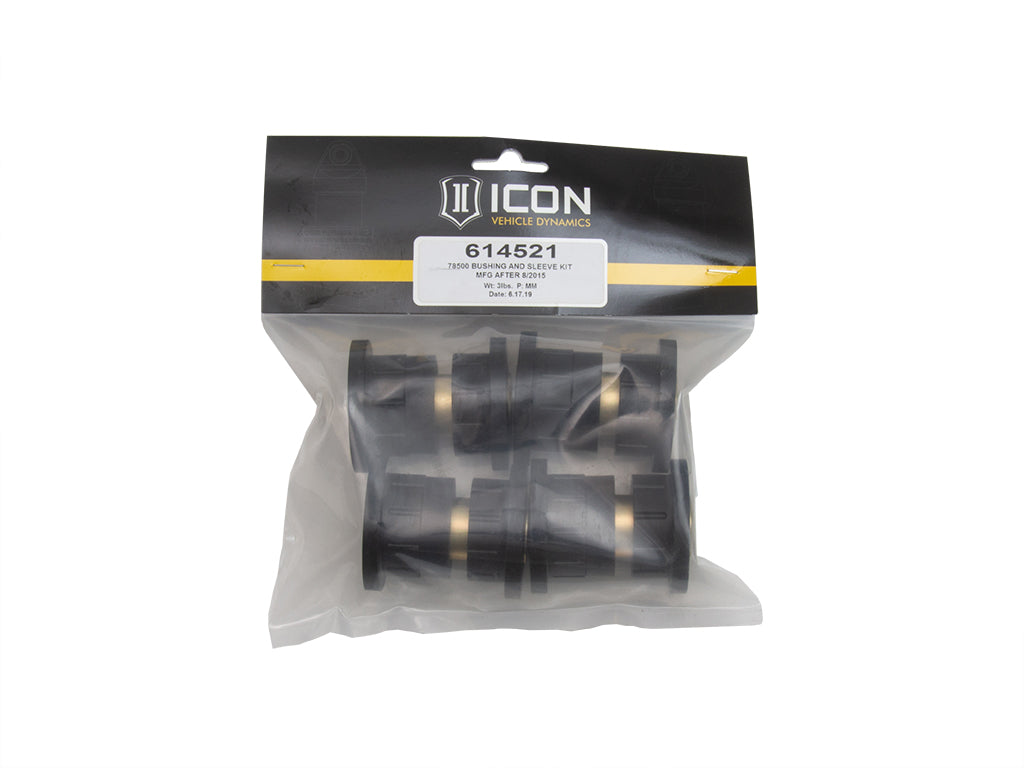 ICON 2011-2019 Chevrolet Silverado 2500 & 3500/GMC Sierra 2500 & 3500, Tubular UCA Manufactured After 8/2015, Replacement Bushing & Sleeve Kit