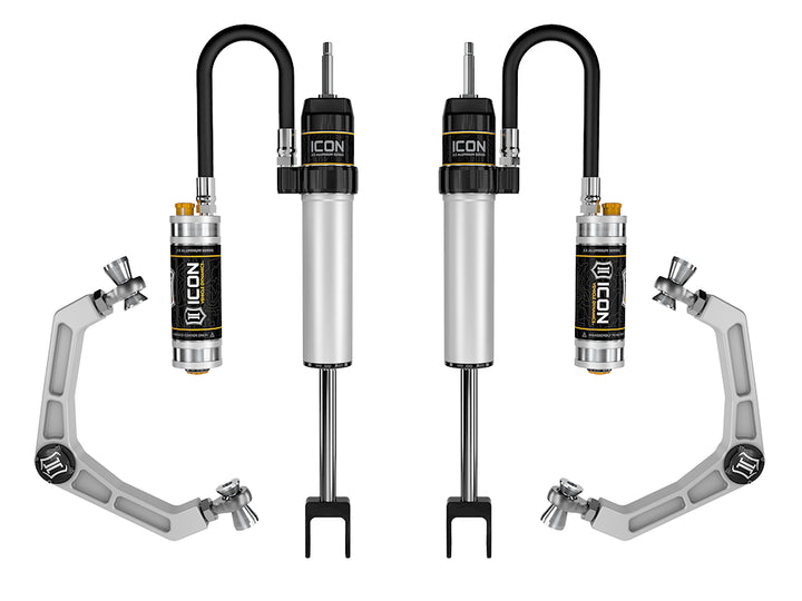 ICON 2020-2026 GM 2500/3500 HD, 0-2” Lift, V.S. 2.5 Aluminum Series Shock System, Remote Reservoir w/ CDCV, Billet