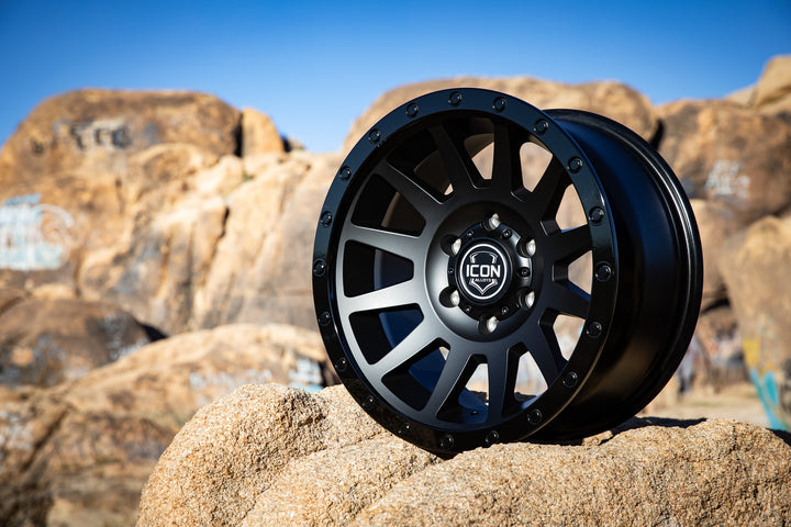ICON Alloys Compression, Double Black, 18 x 9 / 6 x 5.5, 0mm Offset, 5" BS
