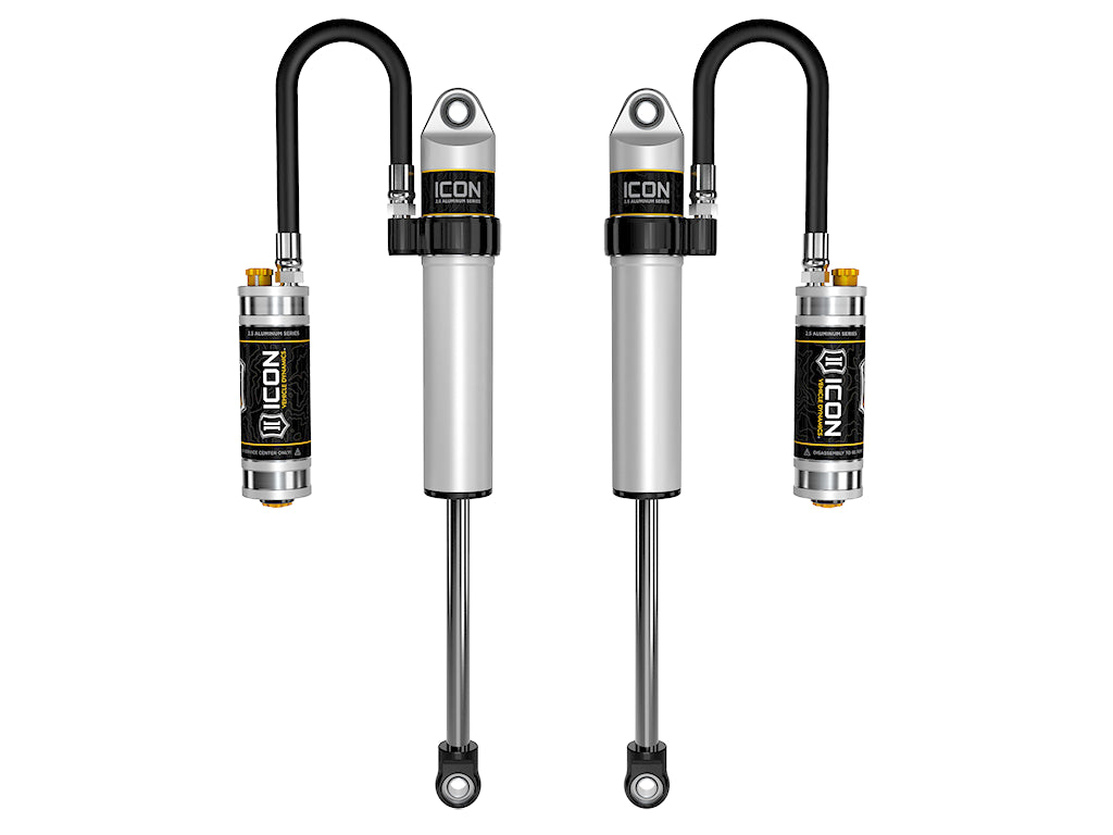 ICON 2003-2024 Toyota 4Runner/2005-2023 Toyota Tacoma/2007-2014 Toyota FJ Cruiser, Front, V.S. 2.5 Aluminum Series Shock Absorbers, Long Travel Secondary Shocks, Remote Reservoir w/ CDCV, Pair