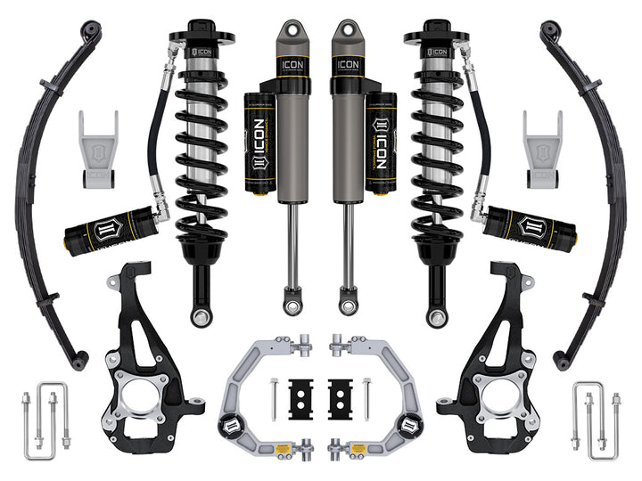 ICON 2021-2026 Ford F-150 4WD, 3.5-4.5" Lift, Stage 3 Suspension System, Billet, w/ Leaf Packs