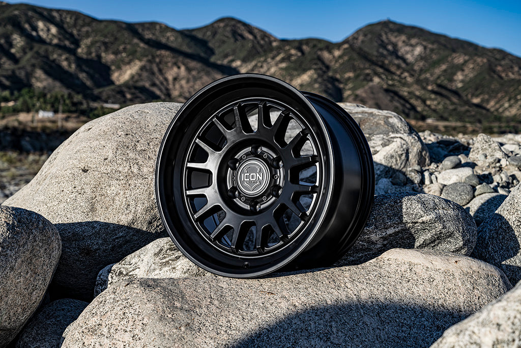 ICON Alloys Anza, Satin Black, 17 x 8.5 / 5 x 5, -6mm Offset, 4.5" BS