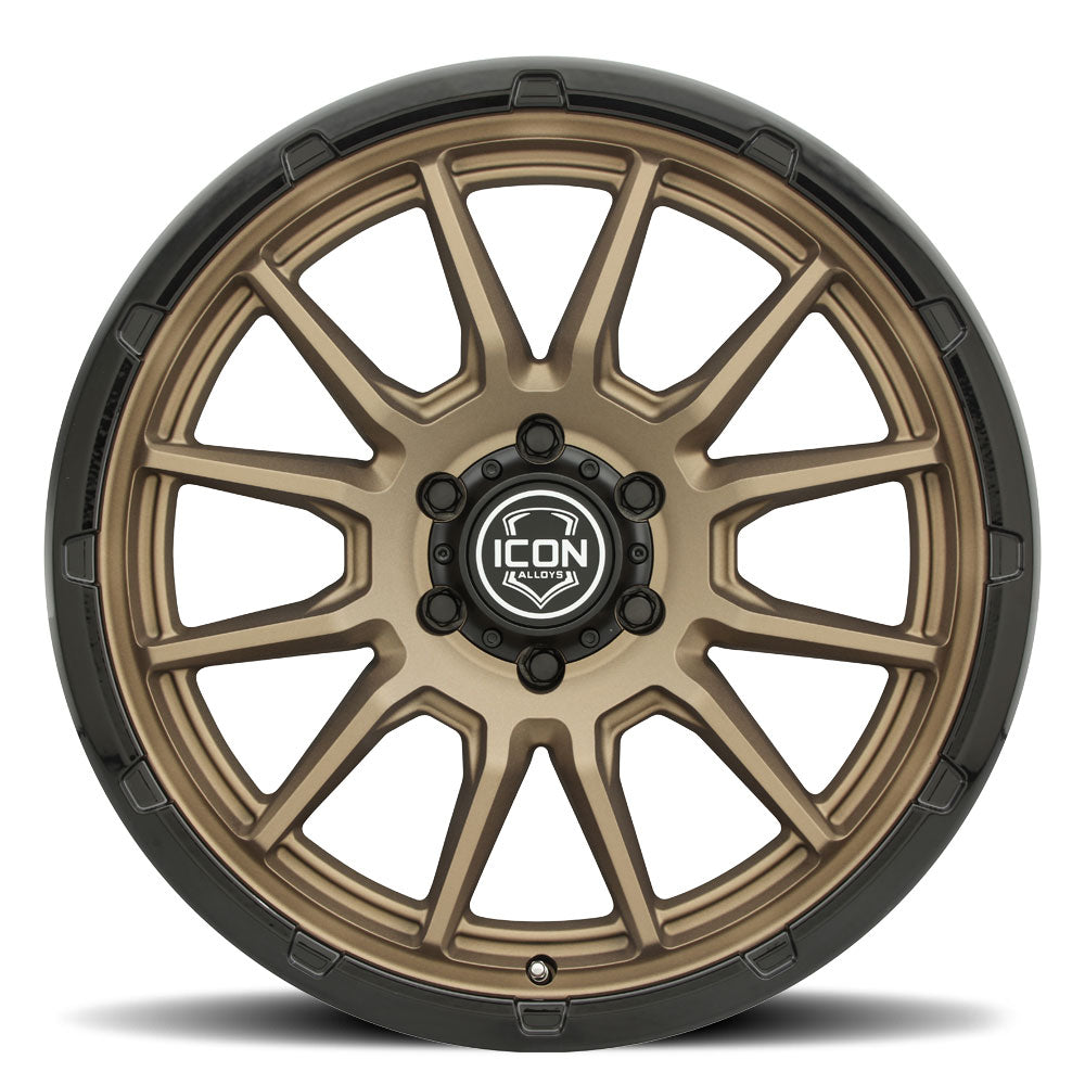 ICON Alloys Cajon, Satin Bronze w/ Gloss Black Lip, 20 x 9 / 5 x 150, 16mm Offset, 5.625" BS