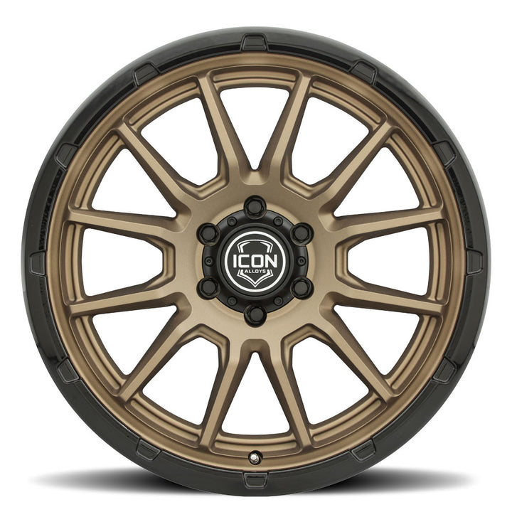 ICON Alloys Cajon, Satin Bronze w/ Gloss Black Lip, 20 x 9 / 6 x 135, 16mm Offset, 5.625" BS