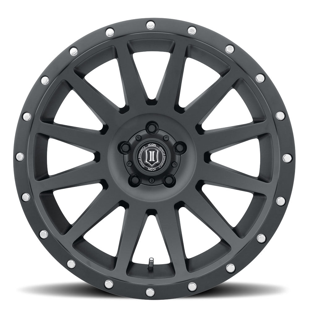 ICON Alloys Compression, Satin Black, 20 x 10 / 5 x 5, -12mm Offset, 5" BS