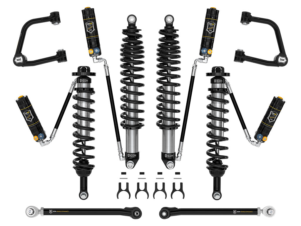 ICON 2021-2026 Ford Bronco, Sasquatch, 2-3" Lift, Stage 6 Suspension System, CDXS, Tubular, Heavy Rate Rear Springs