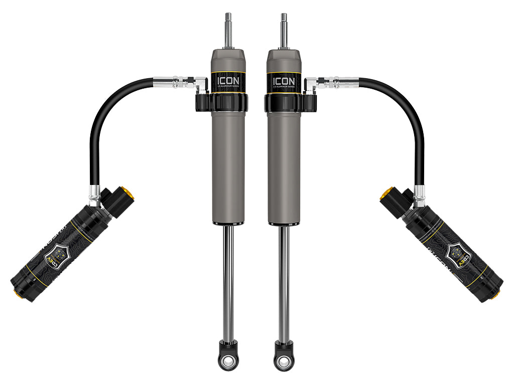 ICON 2024-2026 Toyota Tacoma, 0-1” Lift, Rear, V.S. 2.5 Aluminum Series Shock Absorbers, Remote Reservoir w/ CDEV, Pair