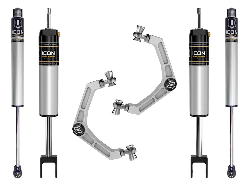 ICON 2020-2026 GM 2500/3500 HD, 0-2" Lift, Stage 1 Suspension System, Billet