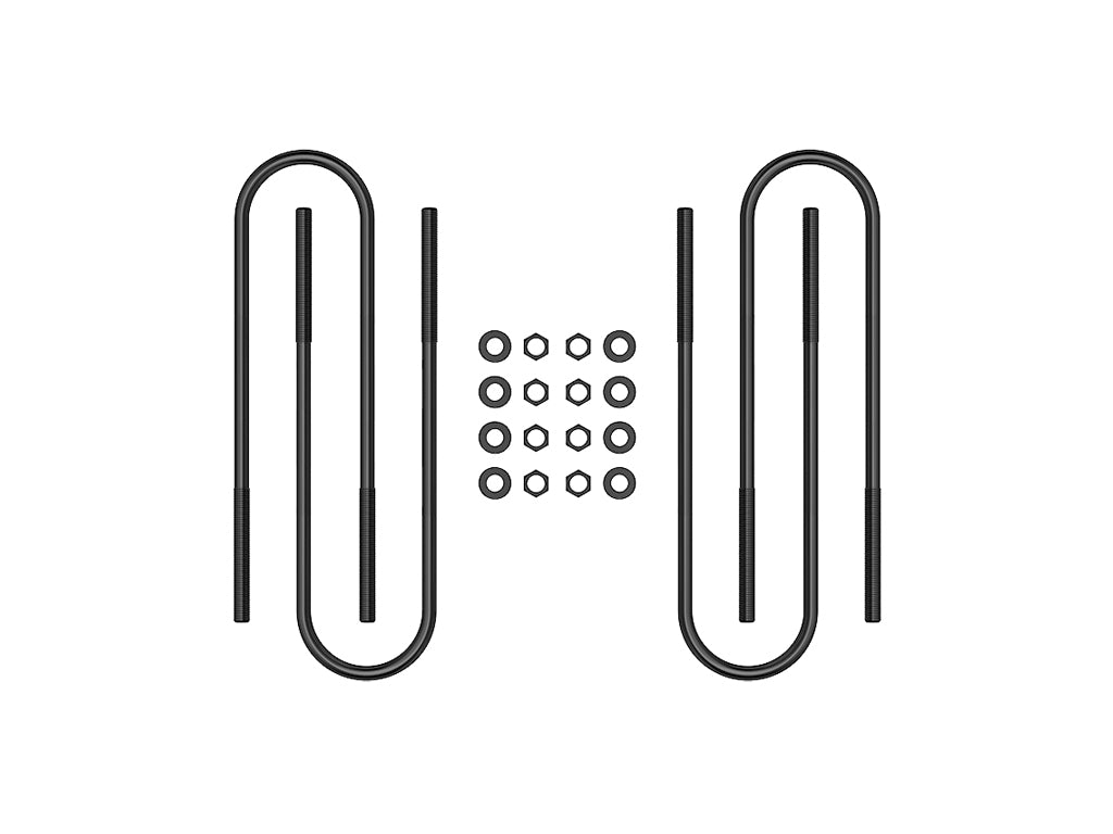 ICON 2000-2004 Ford F-250 & F-350 Super Duty/2000-2005 Ford Excursion, Front, Semi-Round U-Bolt Kit