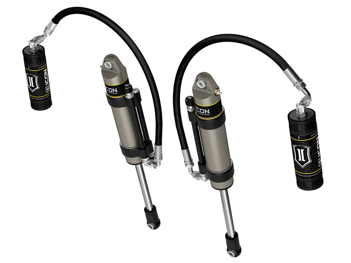 ICON 2005-2023 Toyota Tacoma/2003-2024 4Runner/2007-2014 FJ Cruiser/2003-2009 Lexus GX470, Front, V.S. 2.5 Aluminum Series Shock Absorbers, S2 Secondary Shocks, Omega Bypass Remote Reservoir, Pair