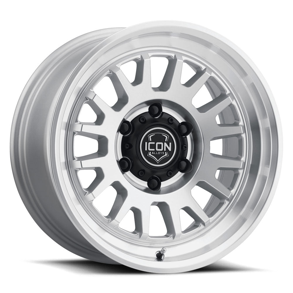 ICON Alloys Anza, Silver Machined, 17 x 8.5 / 6 x 135, 6mm Offset, 5" Backspace
