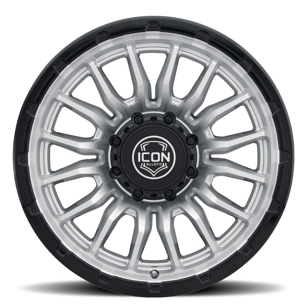 ICON Alloys Cajon, Silver Machined w/ Gloss Black Lip, 20 x 9 / 8 x 170, 6mm Offset, 5.25" Backspace