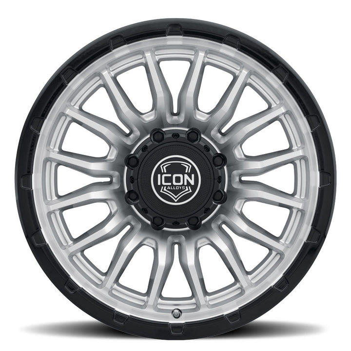 ICON Alloys Cajon, Silver Machined w/ Gloss Black Lip, 20 x 9 / 8 x 170, 6mm Offset, 5.25" Backspace