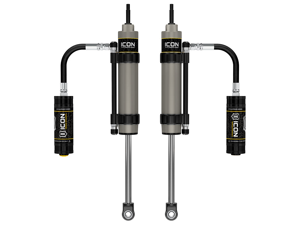 ICON 2005-2023 Toyota Tacoma, 0-1.5” Lift, Rear, V.S. 2.5 Aluminum Series Shock Absorbers, Omega Bypass Remote Reservoir, Pair