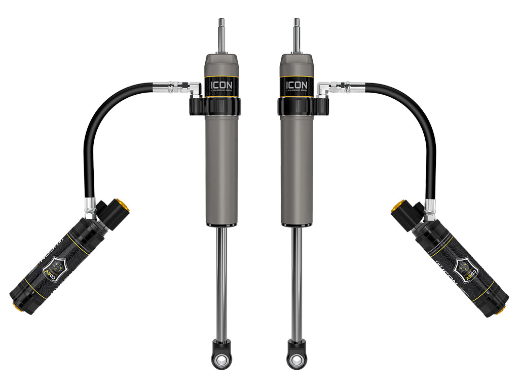 ICON 2023-2026 Ford F-250/F-350 Super Duty 4WD, 4.5” Lift, Front, V.S. 2.5 Aluminum Series Shocks, Remote Reservoir w/ CDEV, Pair