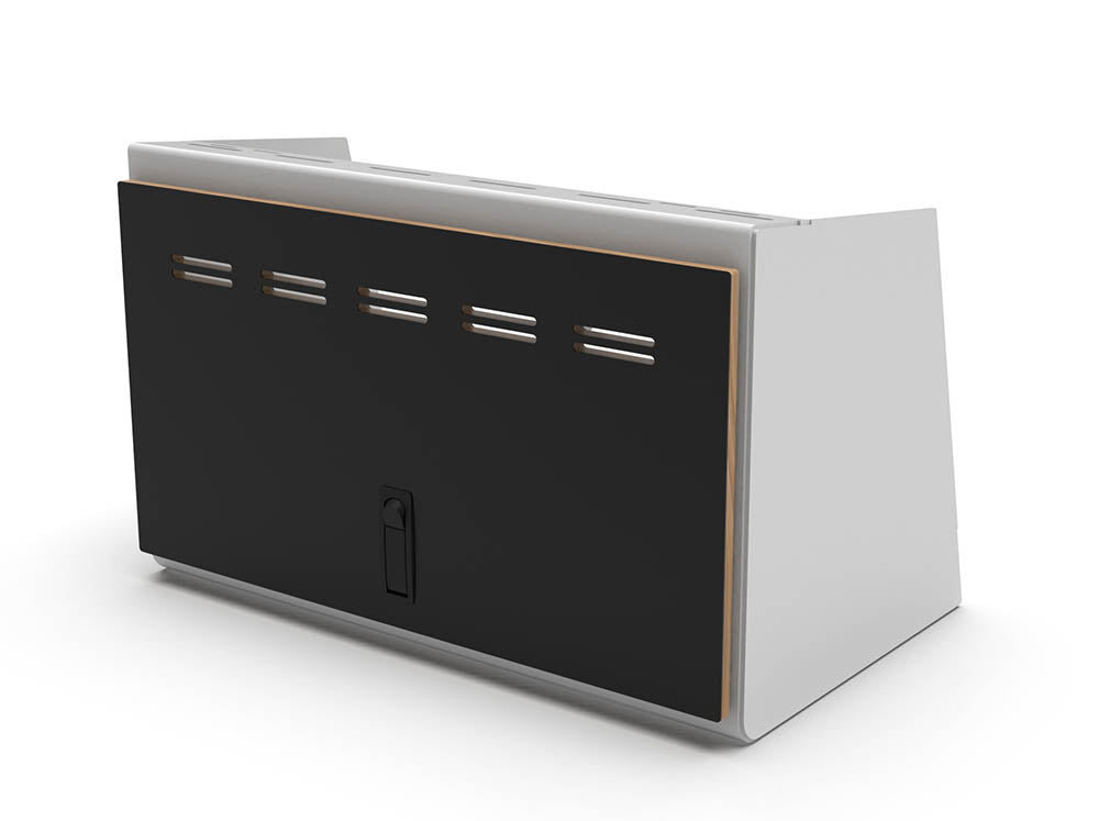 24" Upper Cabinet White - Black Door