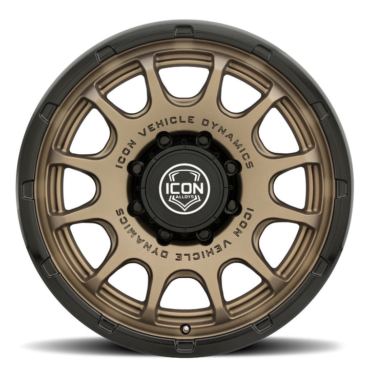 ICON Alloys Rancho, Satin Bronze w/ Gloss Black Lip, 20 x 9 / 8 x 170, 6mm Offset, 5.25" Backspace