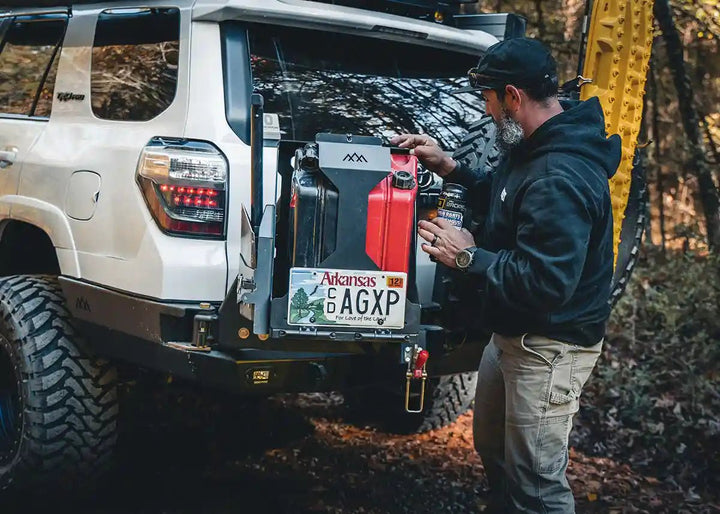 Jerry's Can Holder - Dual Universal Jerry Can Carrier by Backwoods Adventure Mods | KOVA Offroad