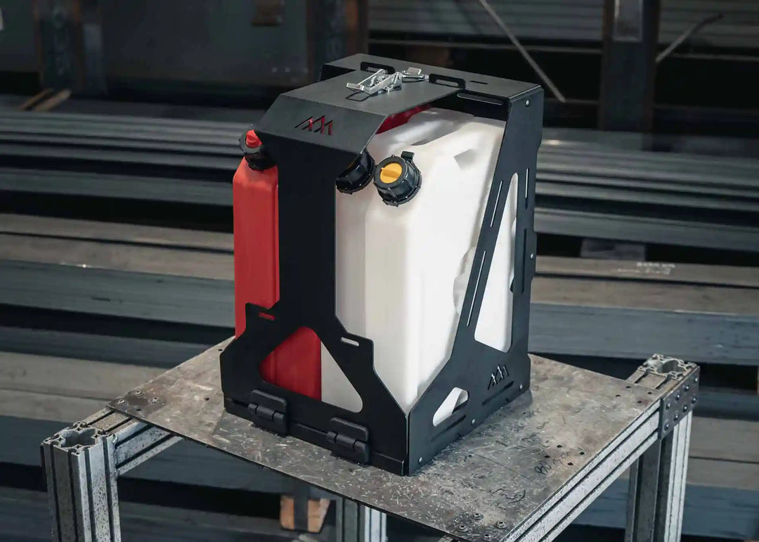 Jerry's Can Holder - Dual Universal Jerry Can Carrier by Backwoods Adventure Mods | KOVA Offroad