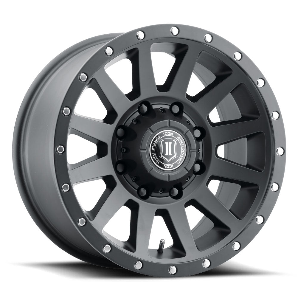 ICON Alloys Compression HD, Satin Black, 18 x 9 / 8 x 6.5, 12mm Offset, 5.5" Backspace