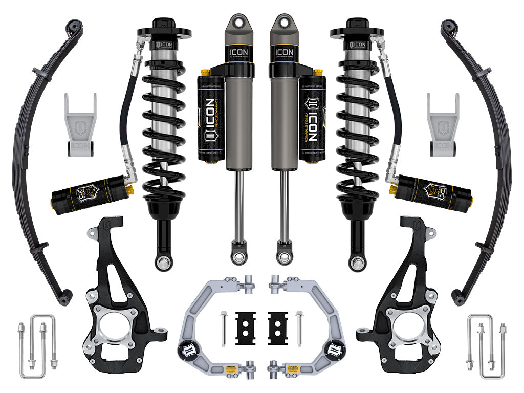 ICON 2021-2026 Ford F-150 4WD, 3.5-4.5" Lift, Stage 4 Suspension System, Billet, CDCV, w/ Leaf Packs