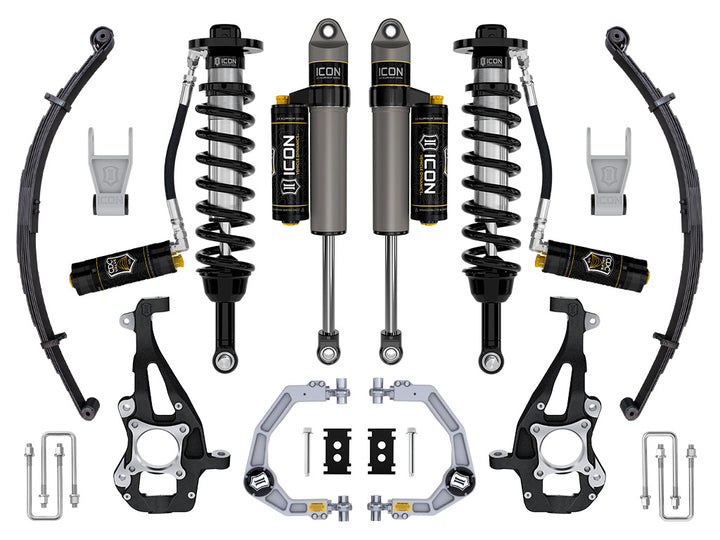 ICON 2021-2026 Ford F-150 4WD, 3.5-4.5" Lift, Stage 4 Suspension System, Billet, CDCV, w/ Leaf Packs