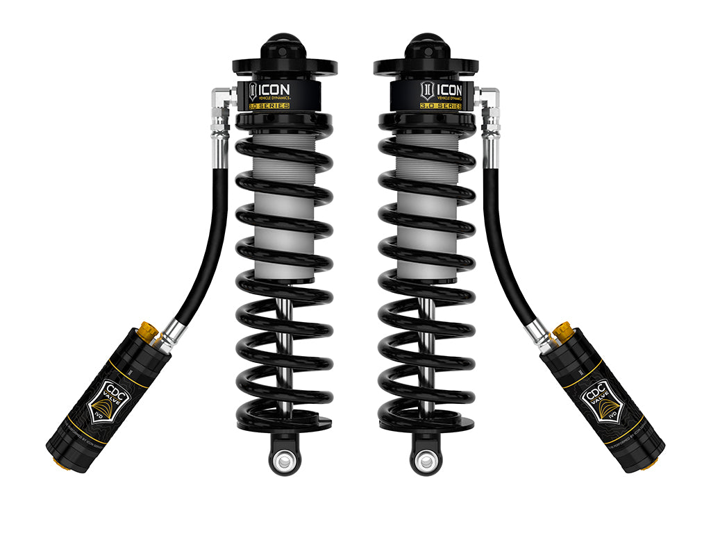 ICON 2005-2026 Ford F-250/F-350/F-450/F-550 Super Duty 4WD, 2.5-3” Lift, V.S. 3.0 Series Coilover Conversion Kit, Remote Reservoir w/ CDCV, w/ Caster Cams