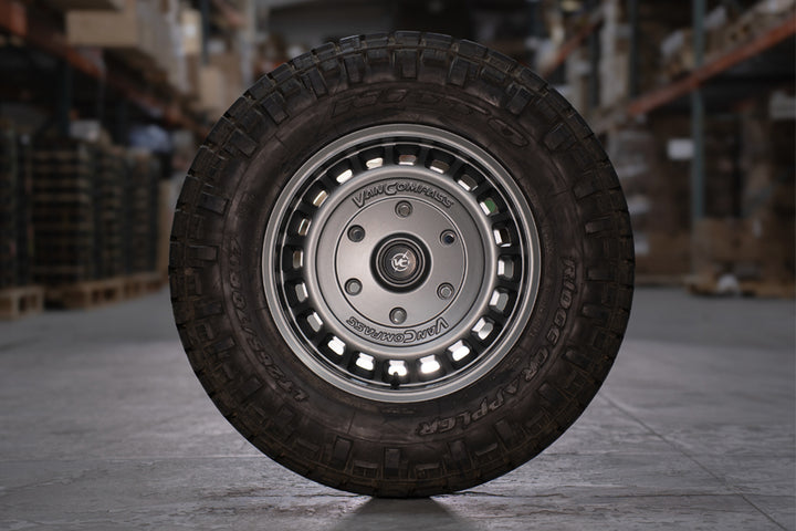 Van Compass Vane Wheel, Titanium, 17X8, 68Mm Offset, 6X180 Bc